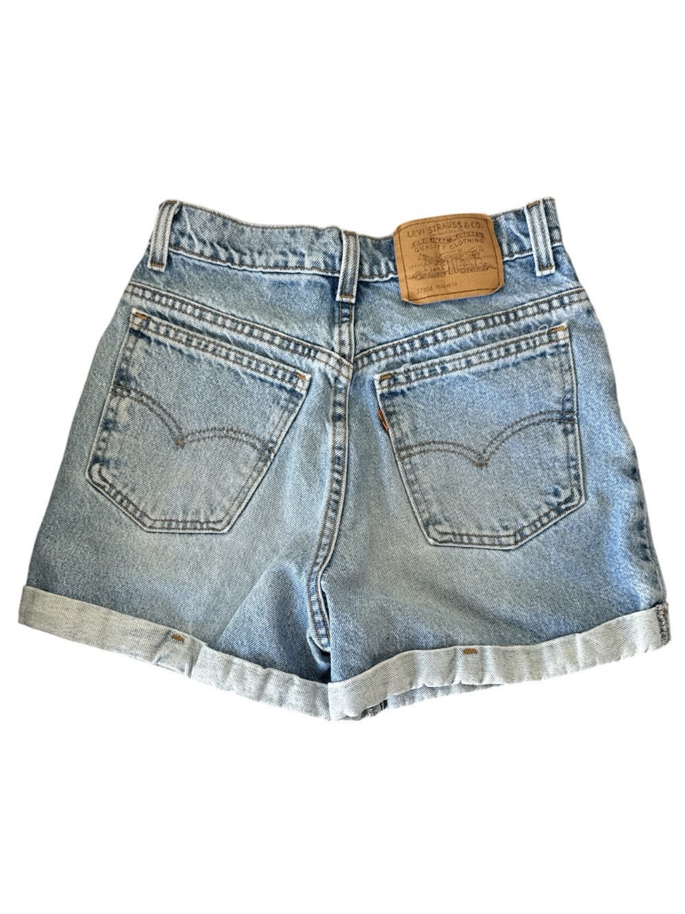 Vintage Levi’s 954 Orange Tab Denim Shorts Size 5 Made in USA High Rise Cuffed